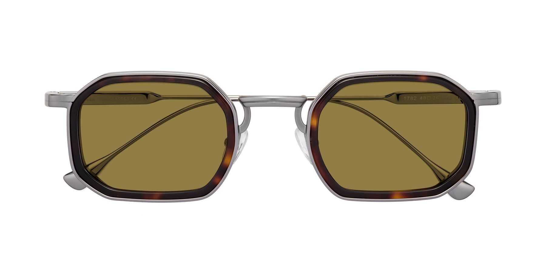 Folded Front of Fresh in Tortoise-Silver with Brown Polarized Lenses