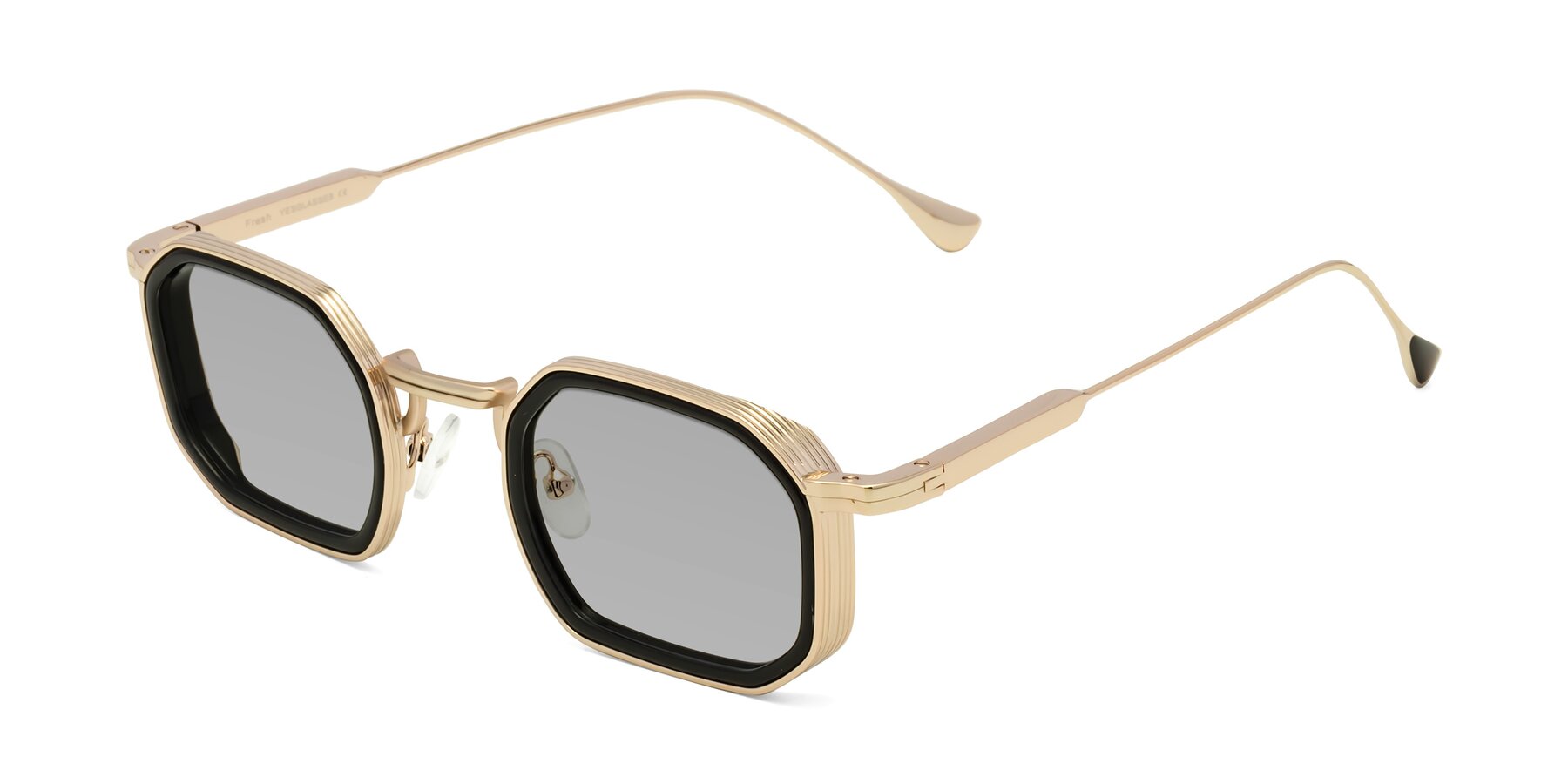 Angle of Fresh in Black-Gold with Light Gray Tinted Lenses