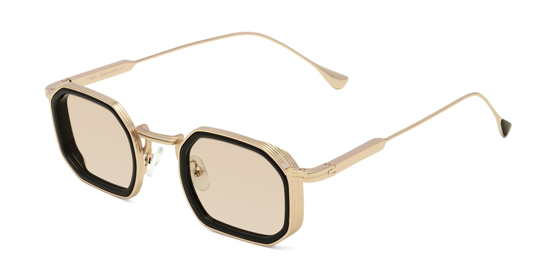 Angle of Fresh in Black-Gold with Light Brown Tinted Lenses