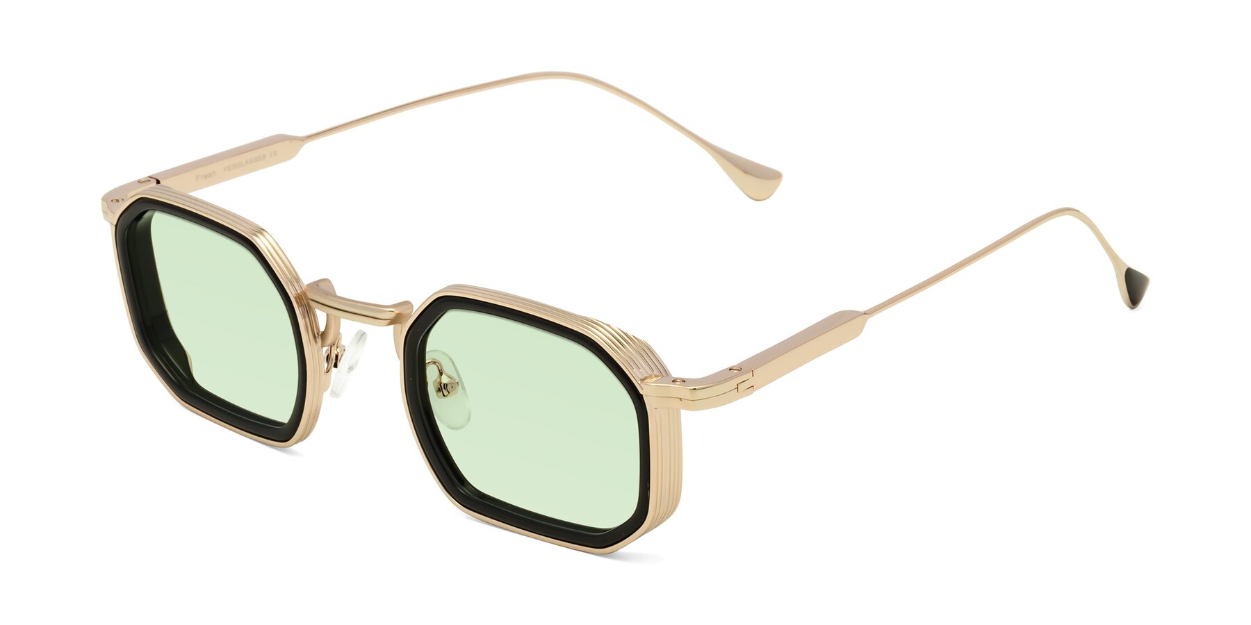 Angle of Fresh in Black-Gold with Light Green Tinted Lenses