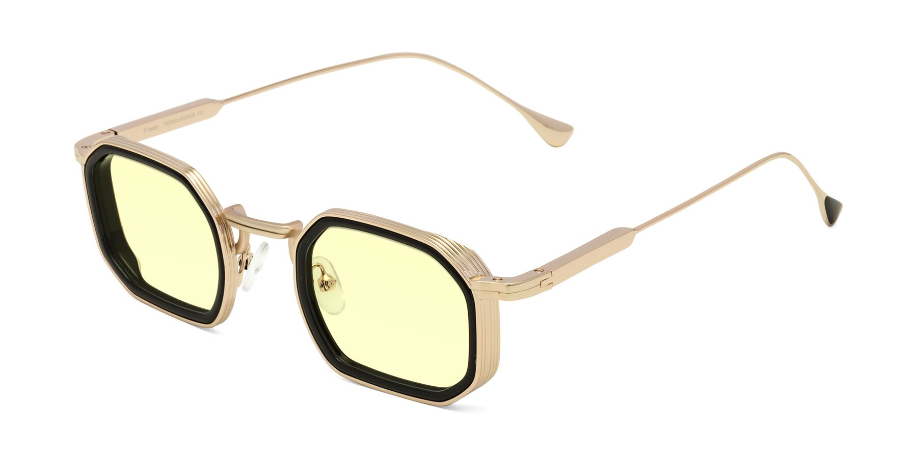 Angle of Fresh in Black-Gold with Light Yellow Tinted Lenses