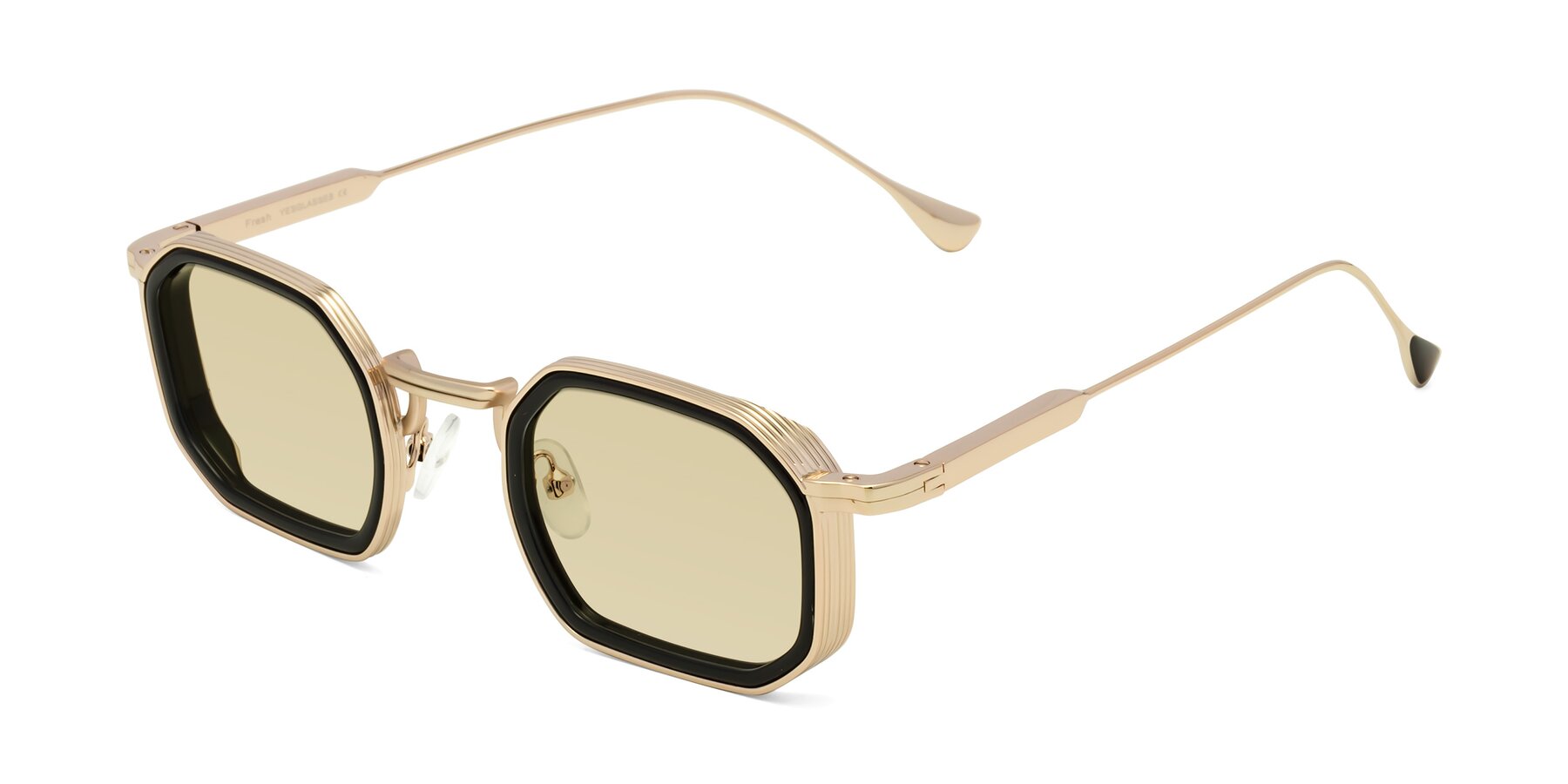 Angle of Fresh in Black-Gold with Light Champagne Tinted Lenses