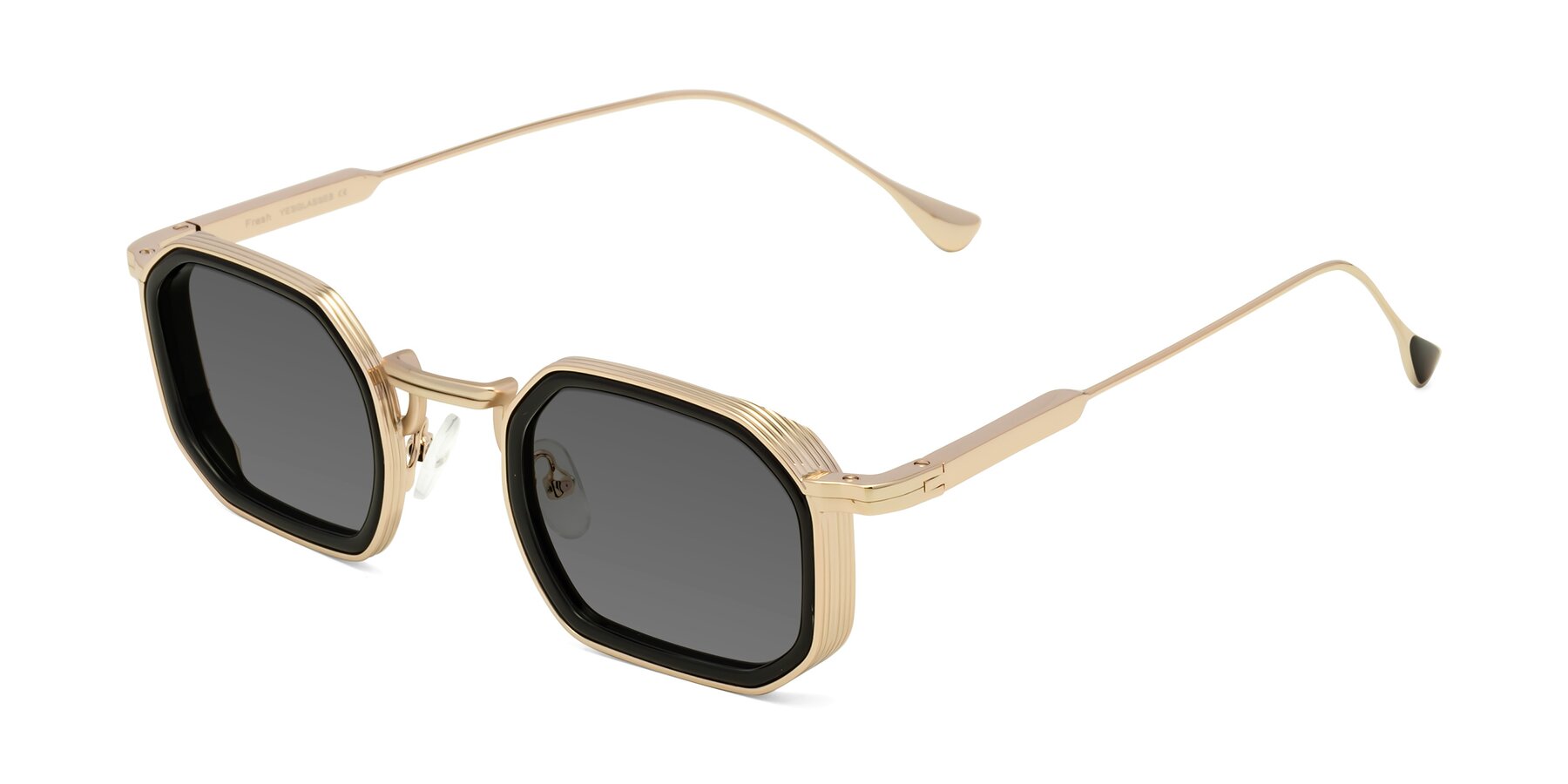 Angle of Fresh in Black-Gold with Medium Gray Tinted Lenses