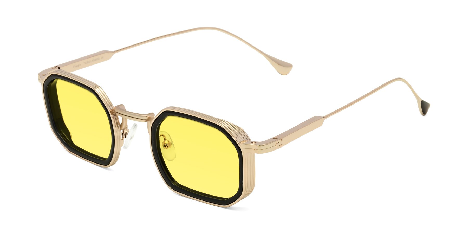 Angle of Fresh in Black-Gold with Medium Yellow Tinted Lenses
