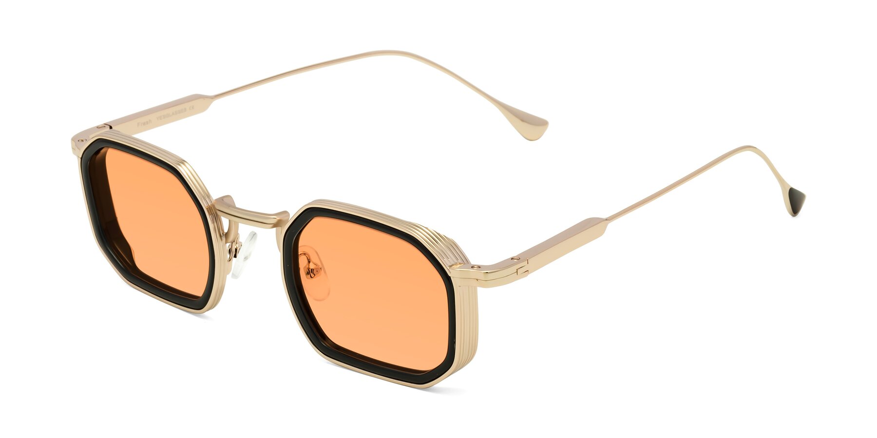 Angle of Fresh in Black-Gold with Medium Orange Tinted Lenses