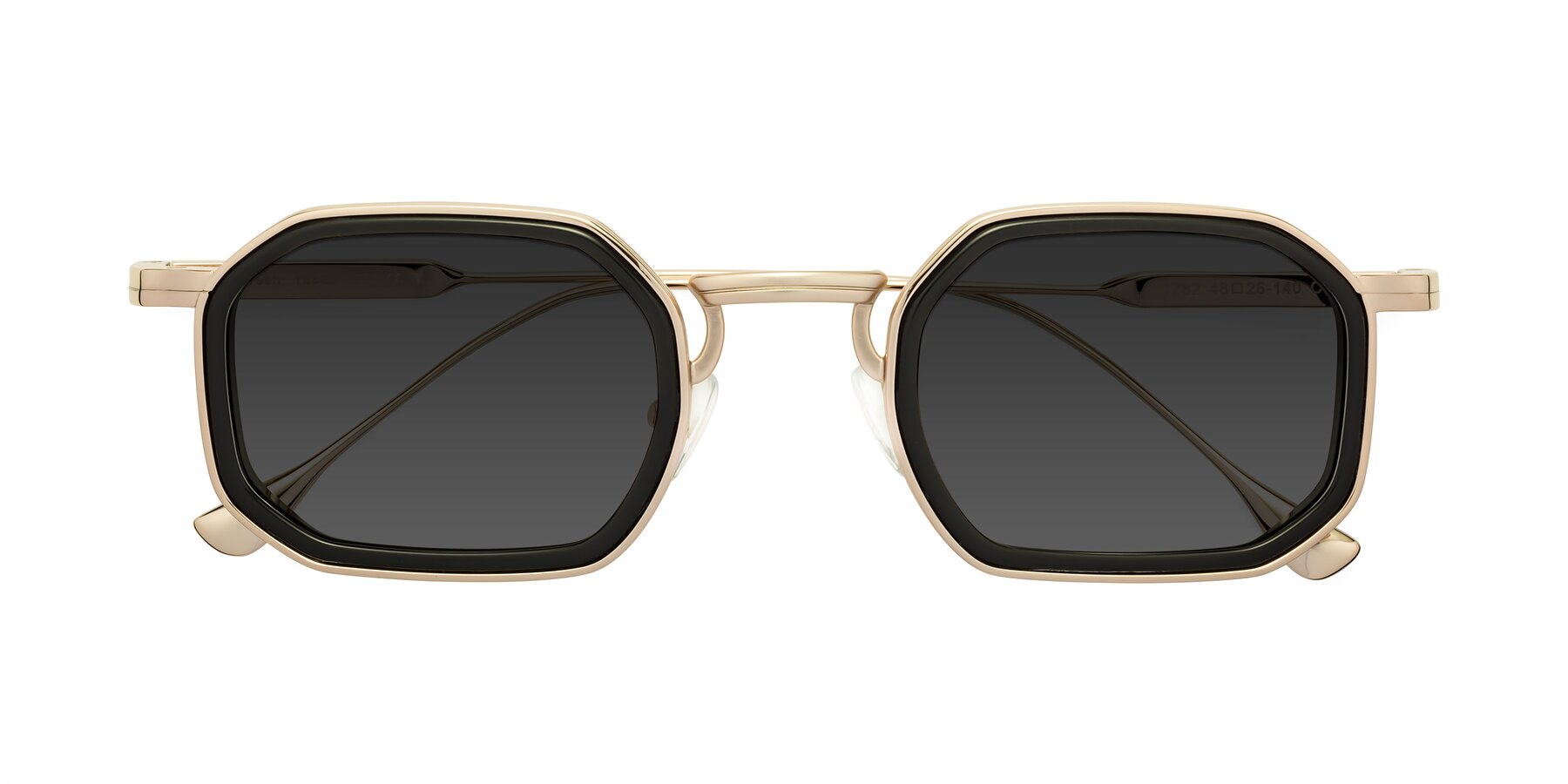 Folded Front of Fresh in Black-Gold with Gray Tinted Lenses
