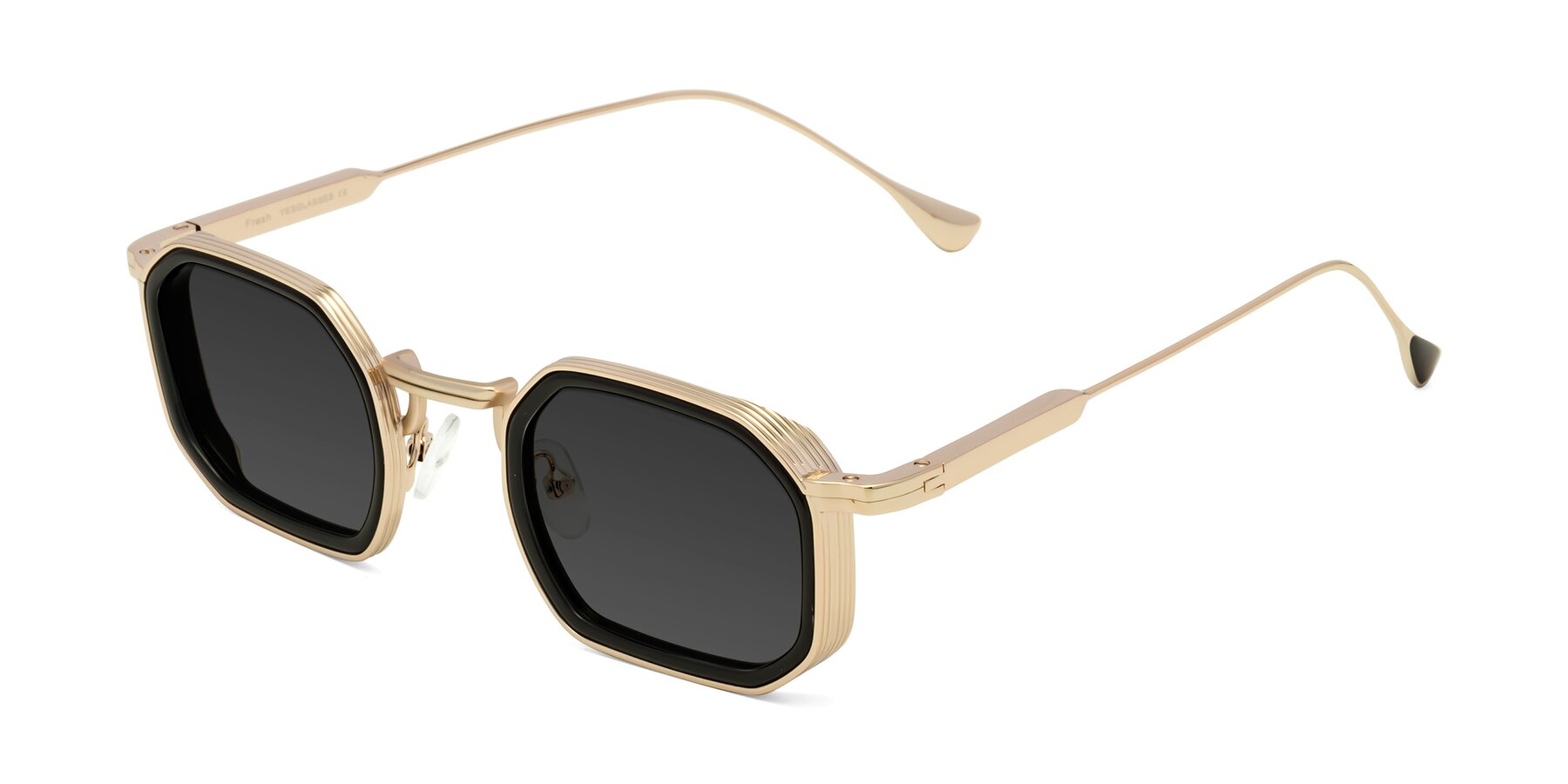 Angle of Fresh in Black-Gold with Gray Tinted Lenses