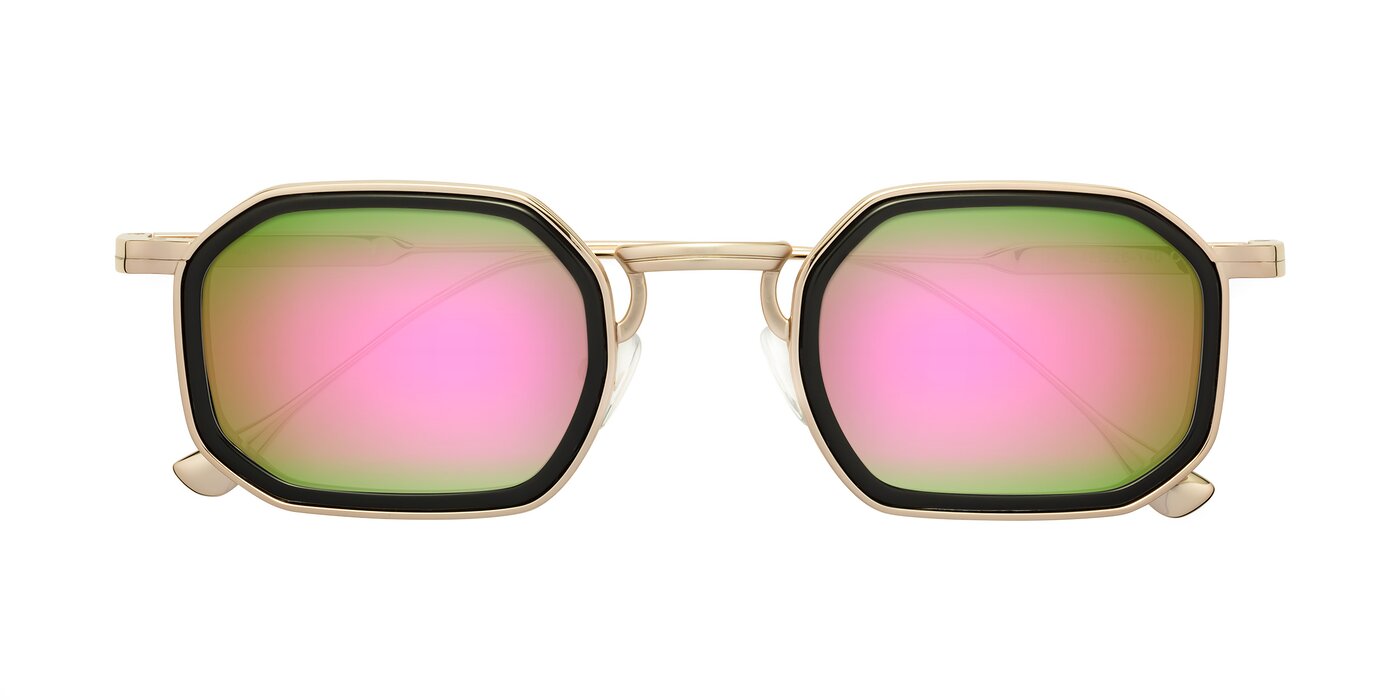 Fresh - Black/Gold Flash Mirrored Sunglasses