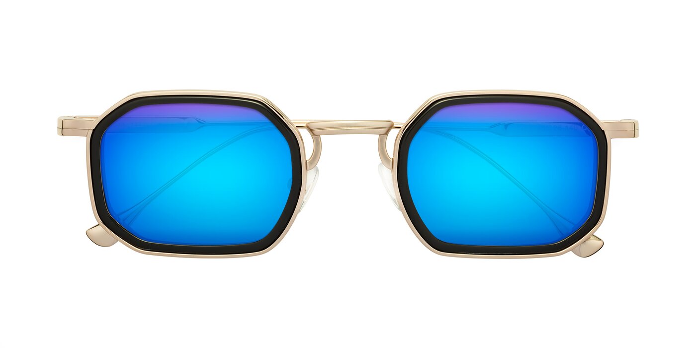 Fresh - Black/Gold Flash Mirrored Sunglasses