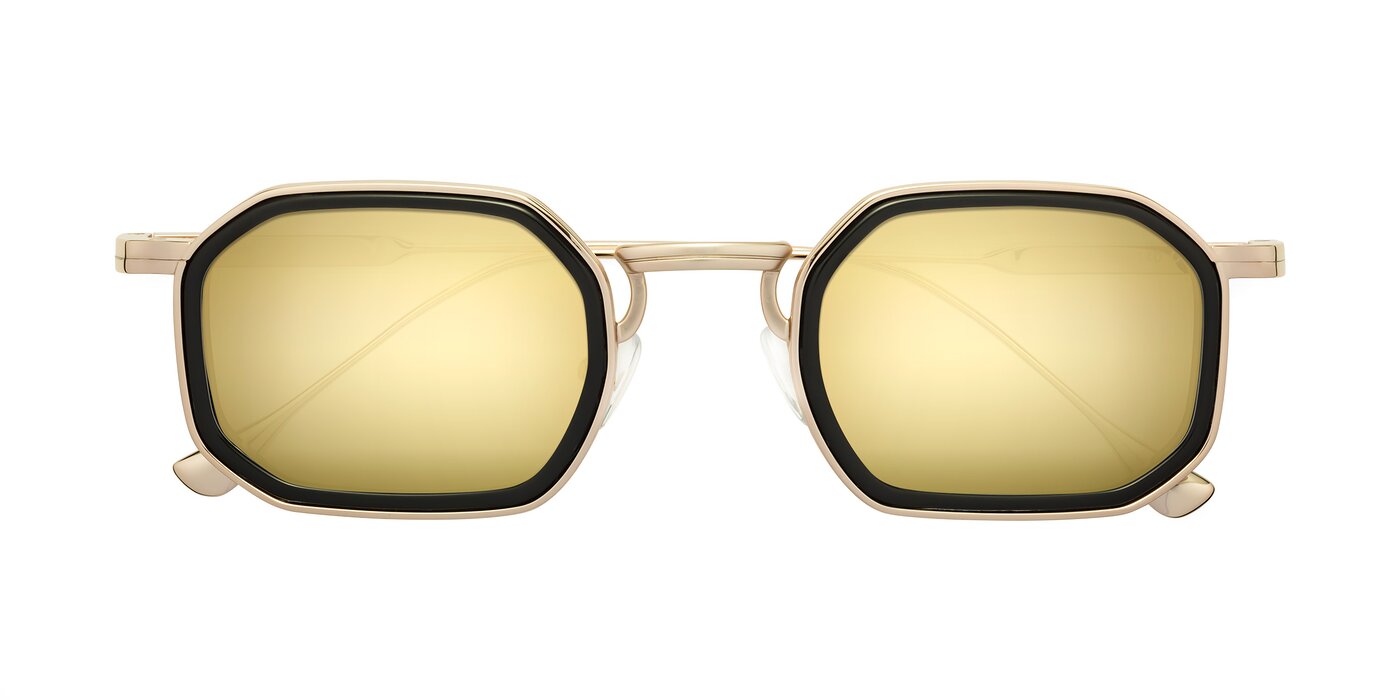 Fresh - Black/Gold Flash Mirrored Sunglasses