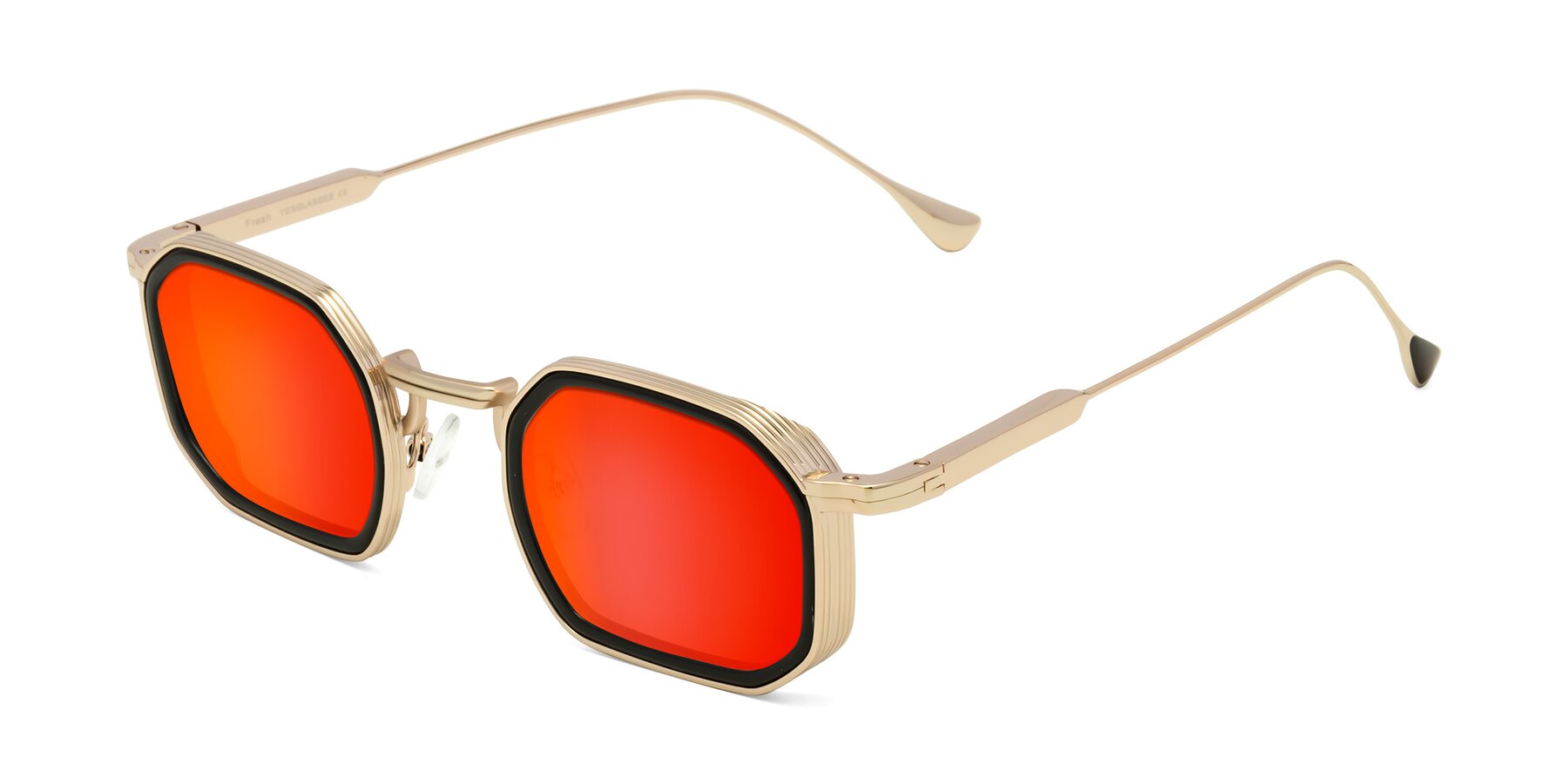 Angle of Fresh in Black-Gold with Red Gold Mirrored Lenses