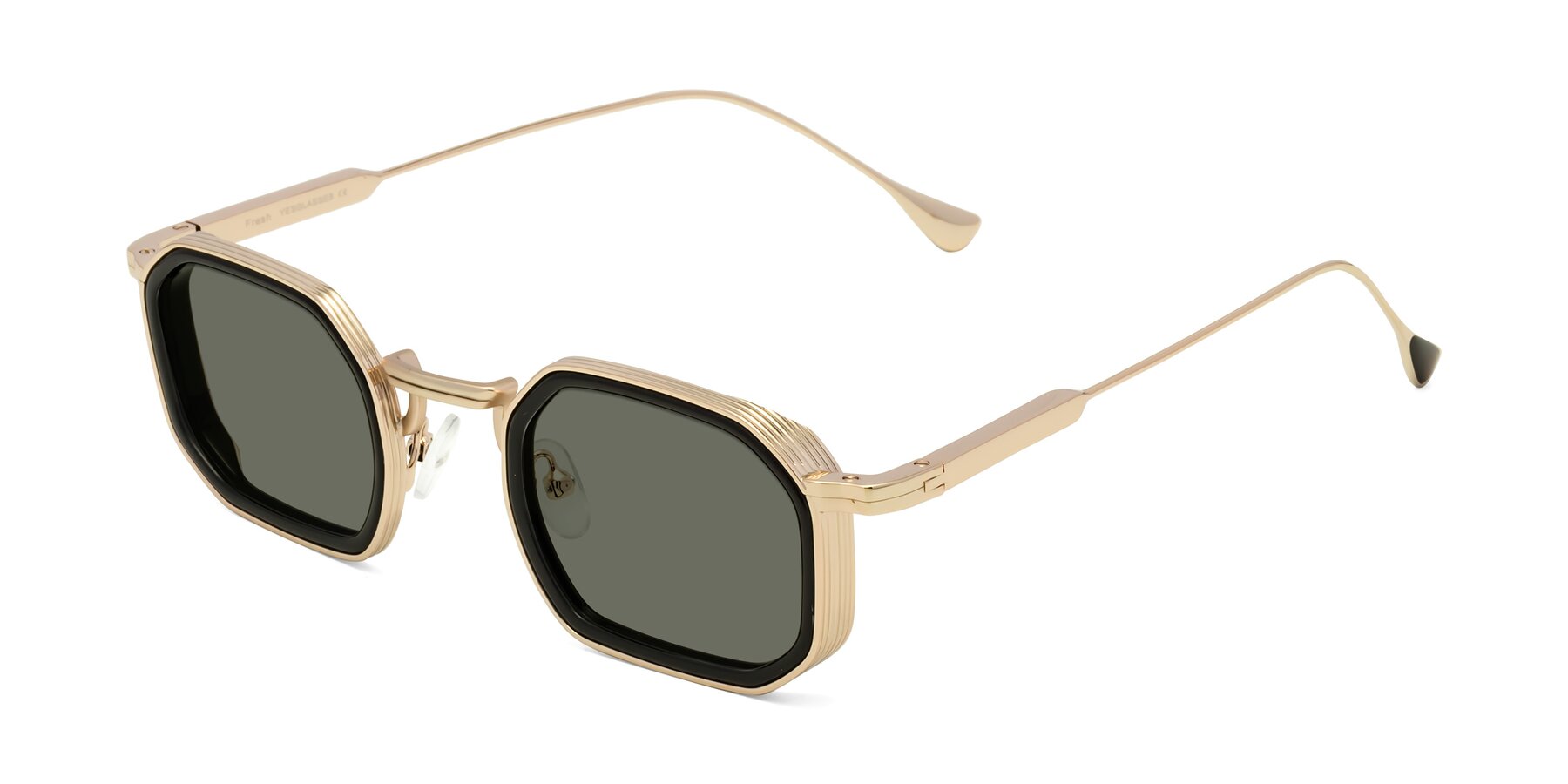 Angle of Fresh in Black-Gold with Gray Polarized Lenses