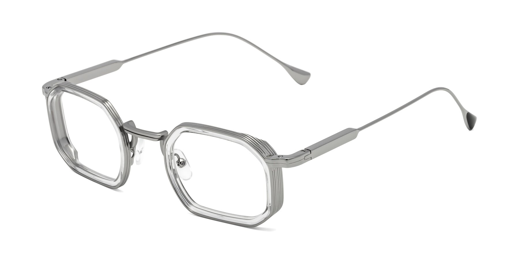 Angle of Fresh in Clear-Silver with Clear Blue Light Blocking Lenses