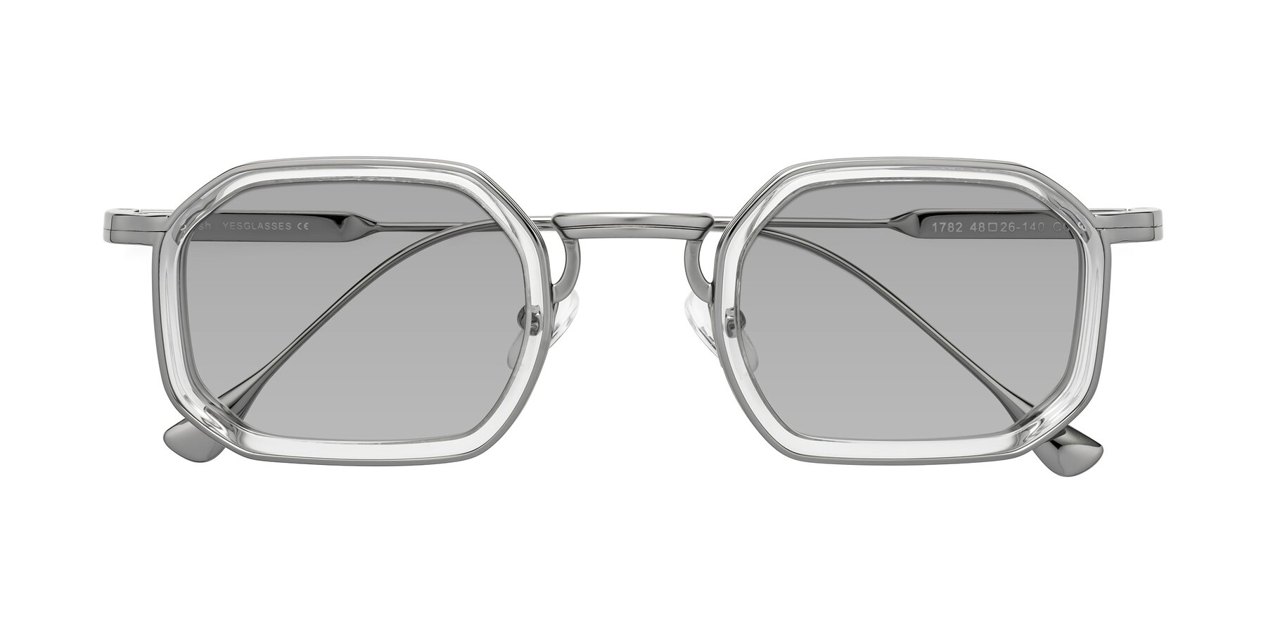 Folded Front of Fresh in Clear-Silver with Light Gray Tinted Lenses