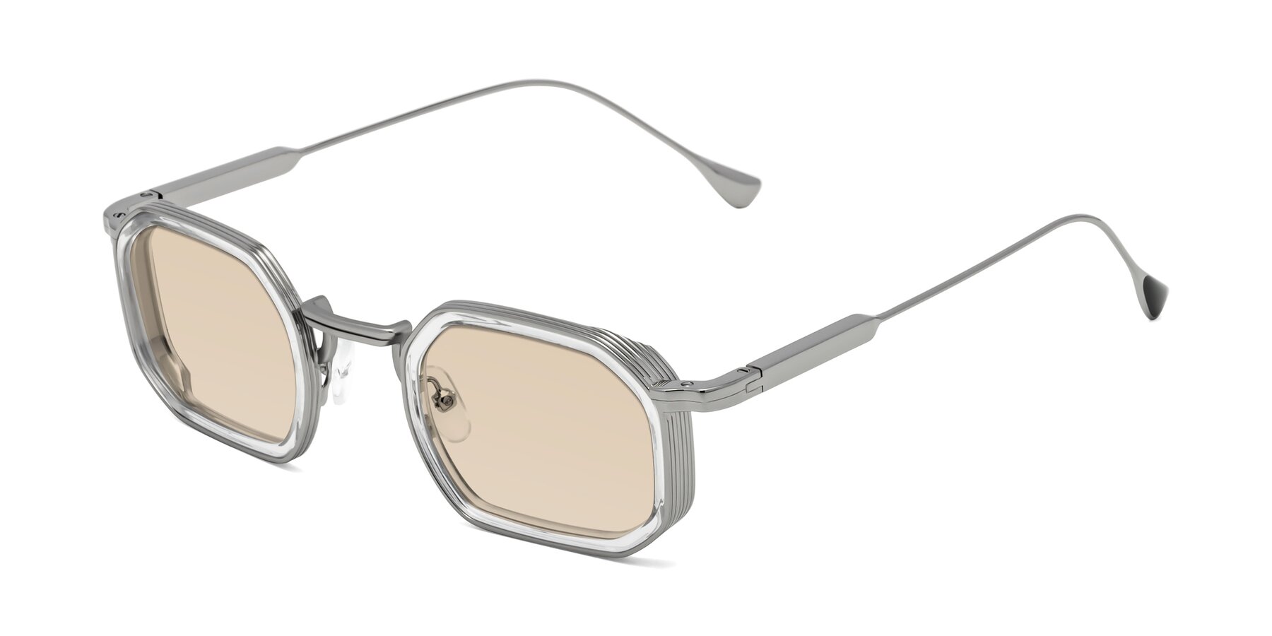 Angle of Fresh in Clear-Silver with Light Brown Tinted Lenses
