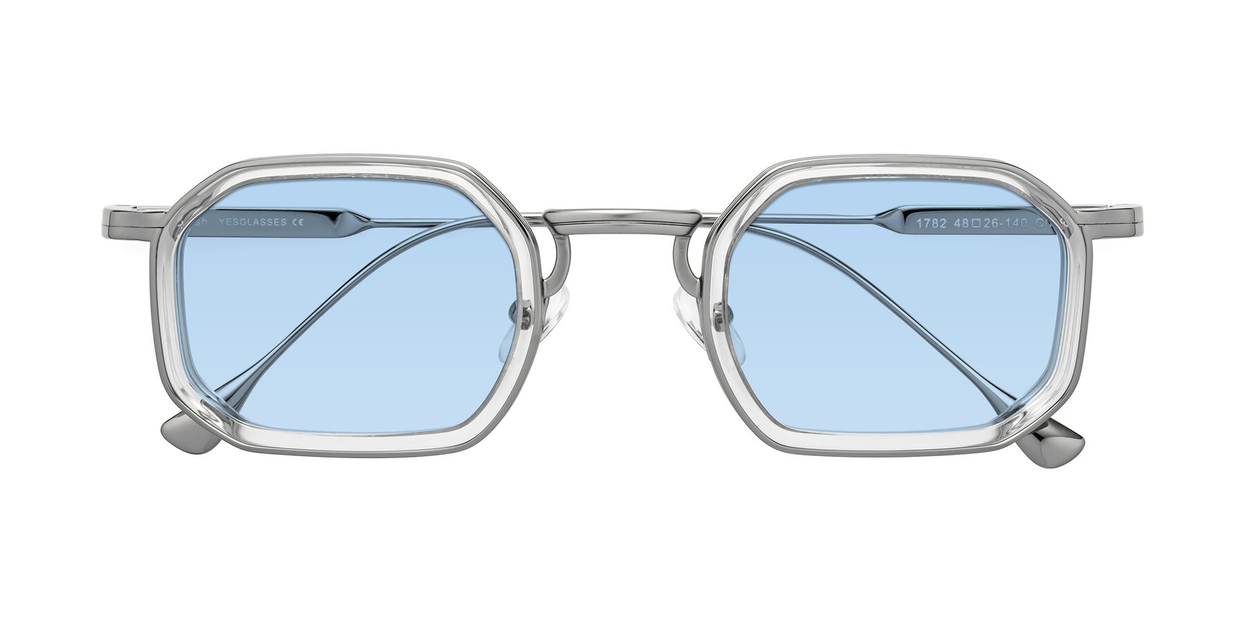 Folded Front of Fresh in Clear-Silver with Light Blue Tinted Lenses