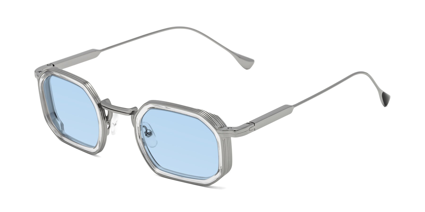 Angle of Fresh in Clear-Silver with Light Blue Tinted Lenses