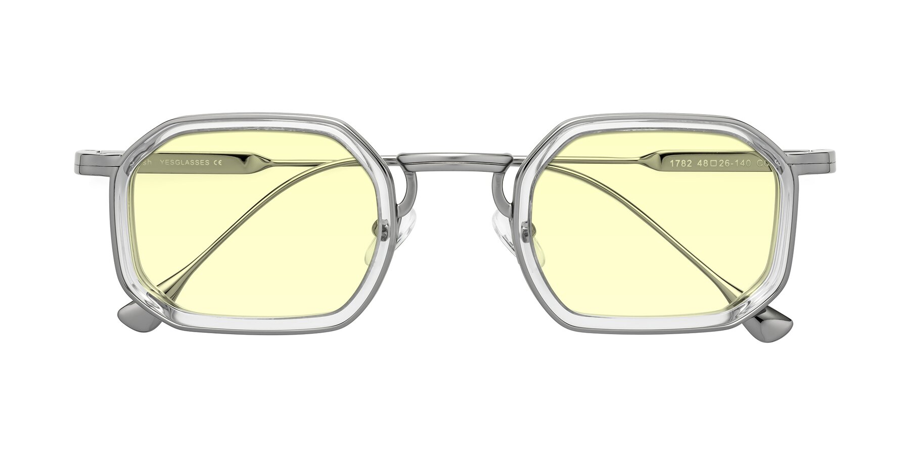 Folded Front of Fresh in Clear-Silver with Light Yellow Tinted Lenses