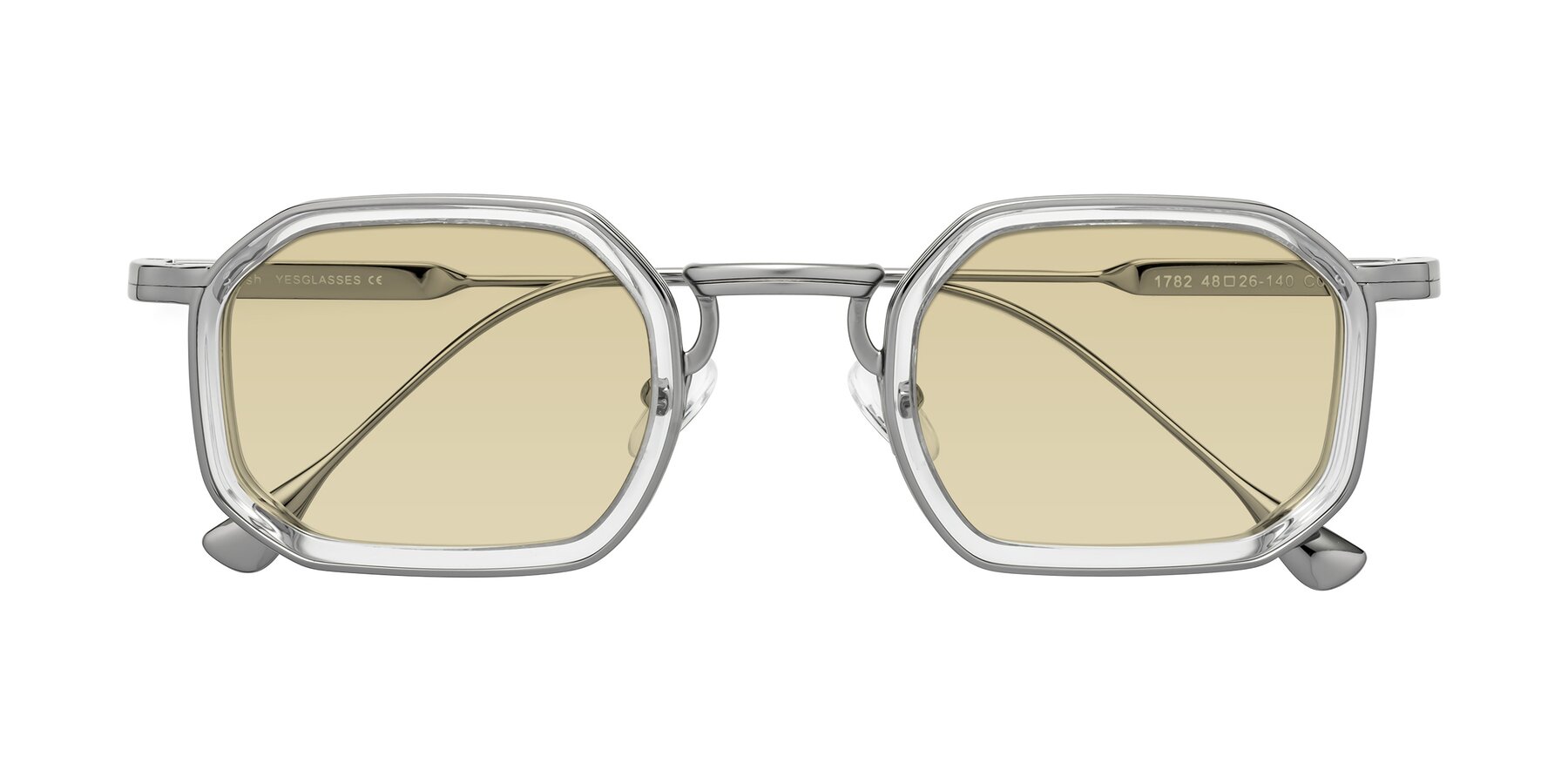 Folded Front of Fresh in Clear-Silver with Light Champagne Tinted Lenses