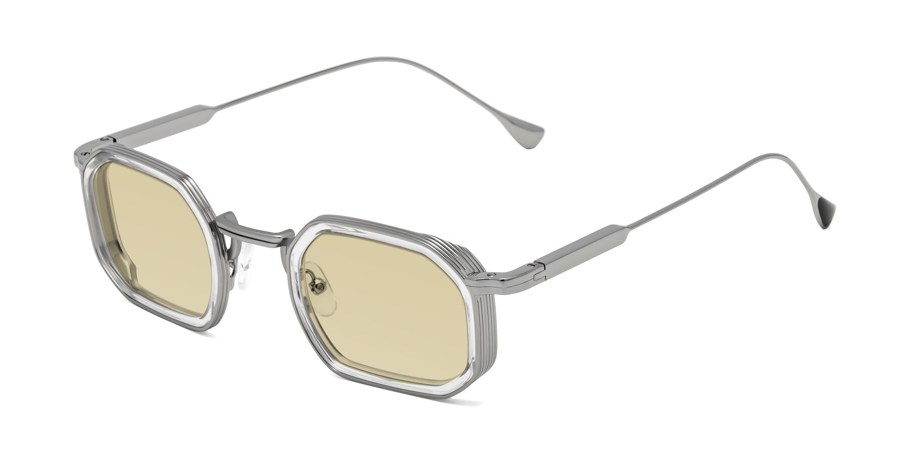 Angle of Fresh in Clear-Silver with Light Champagne Tinted Lenses