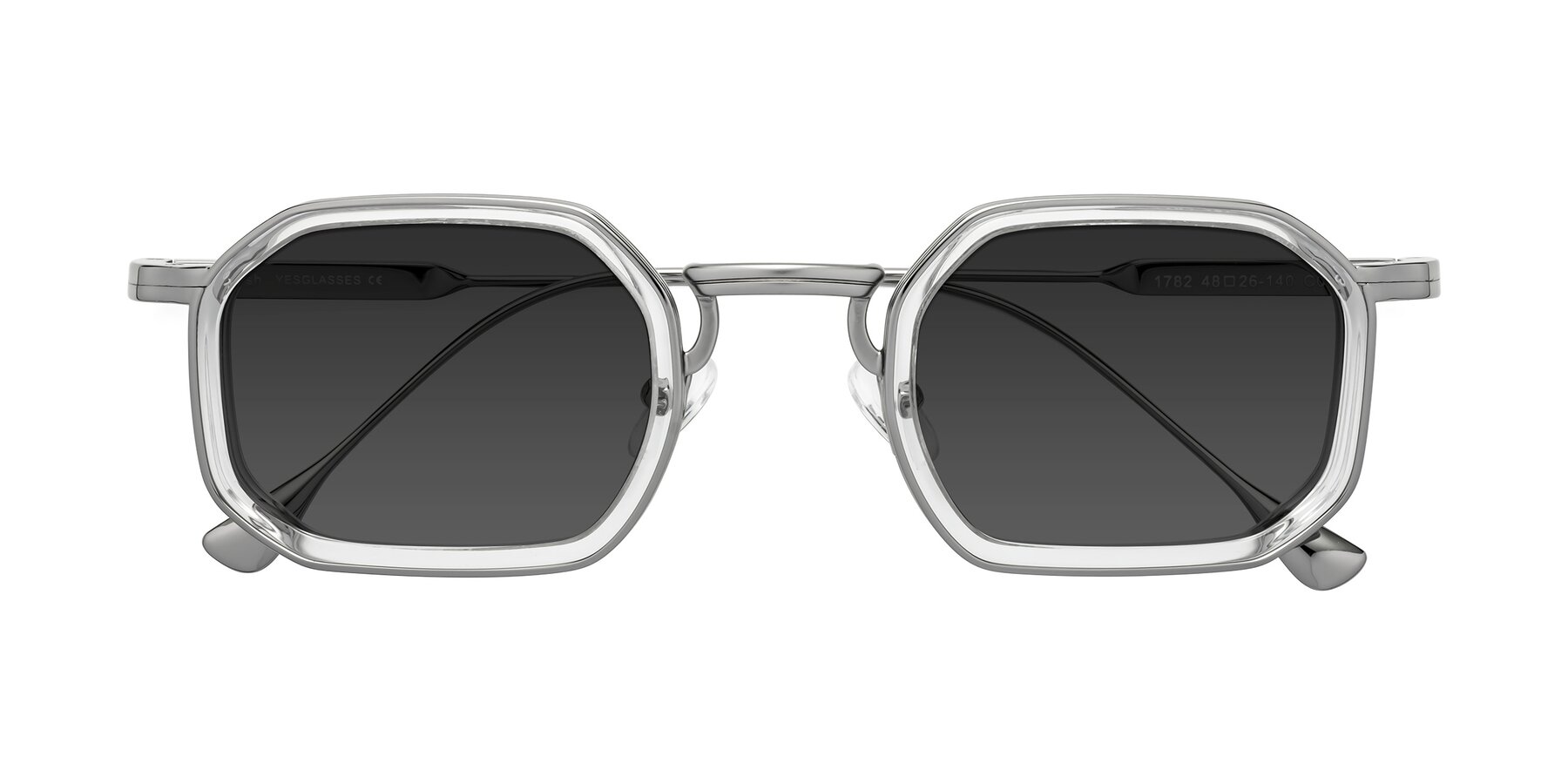Folded Front of Fresh in Clear-Silver with Gray Tinted Lenses