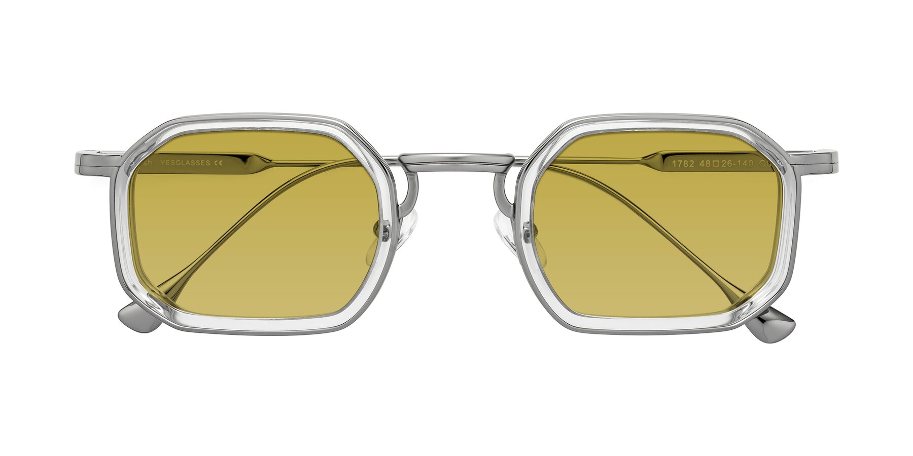 Folded Front of Fresh in Clear-Silver with Champagne Tinted Lenses