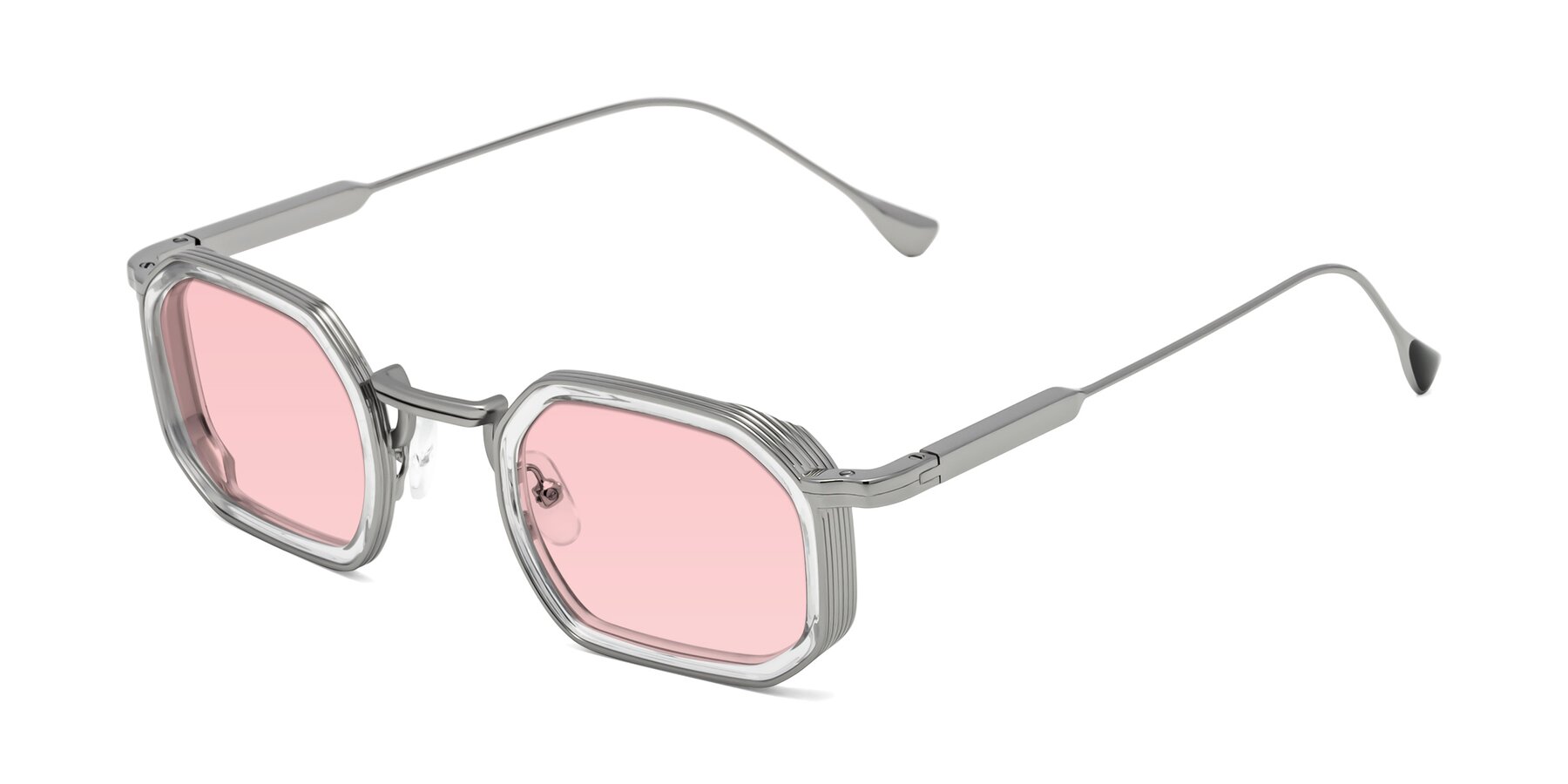 Angle of Fresh in Clear-Silver with Light Garnet Tinted Lenses