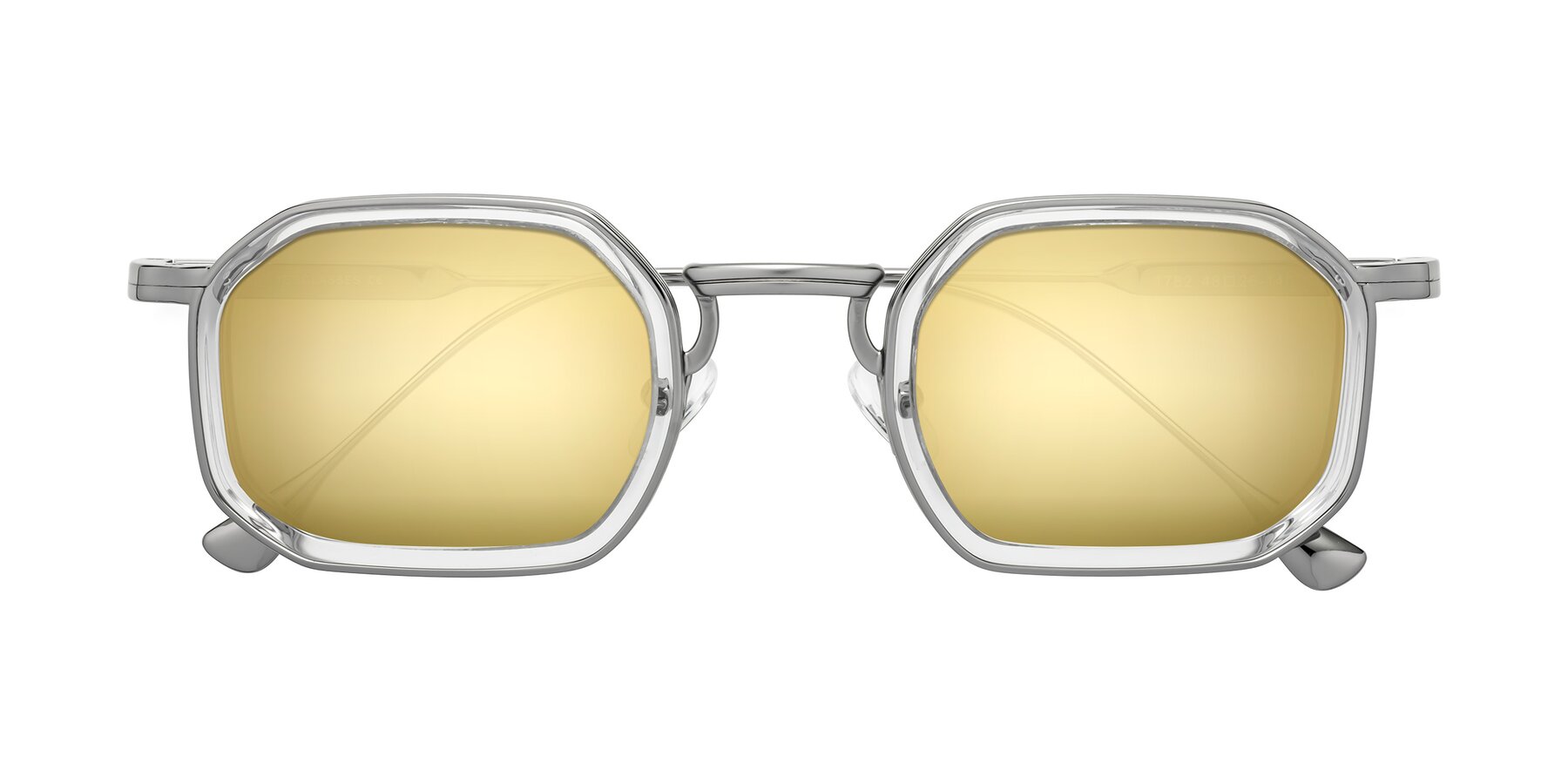 Folded Front of Fresh in Clear-Silver with Gold Mirrored Lenses