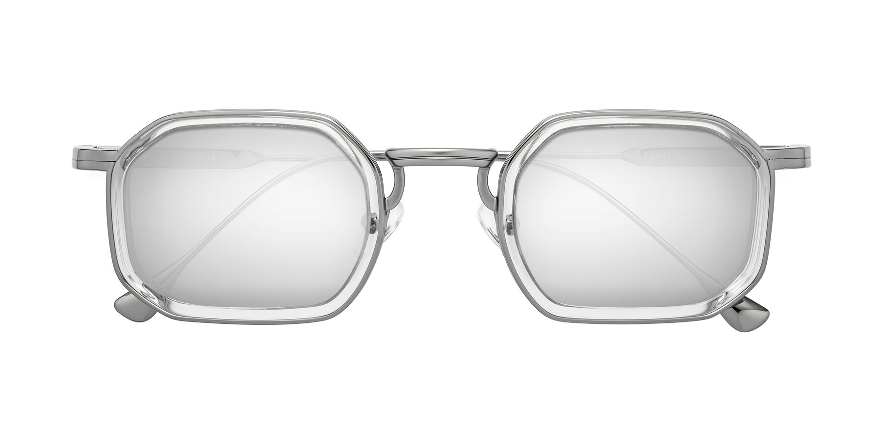 Folded Front of Fresh in Clear-Silver with Silver Mirrored Lenses