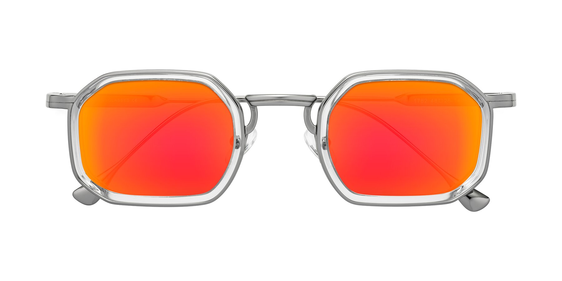 Folded Front of Fresh in Clear-Silver with Red Gold Mirrored Lenses