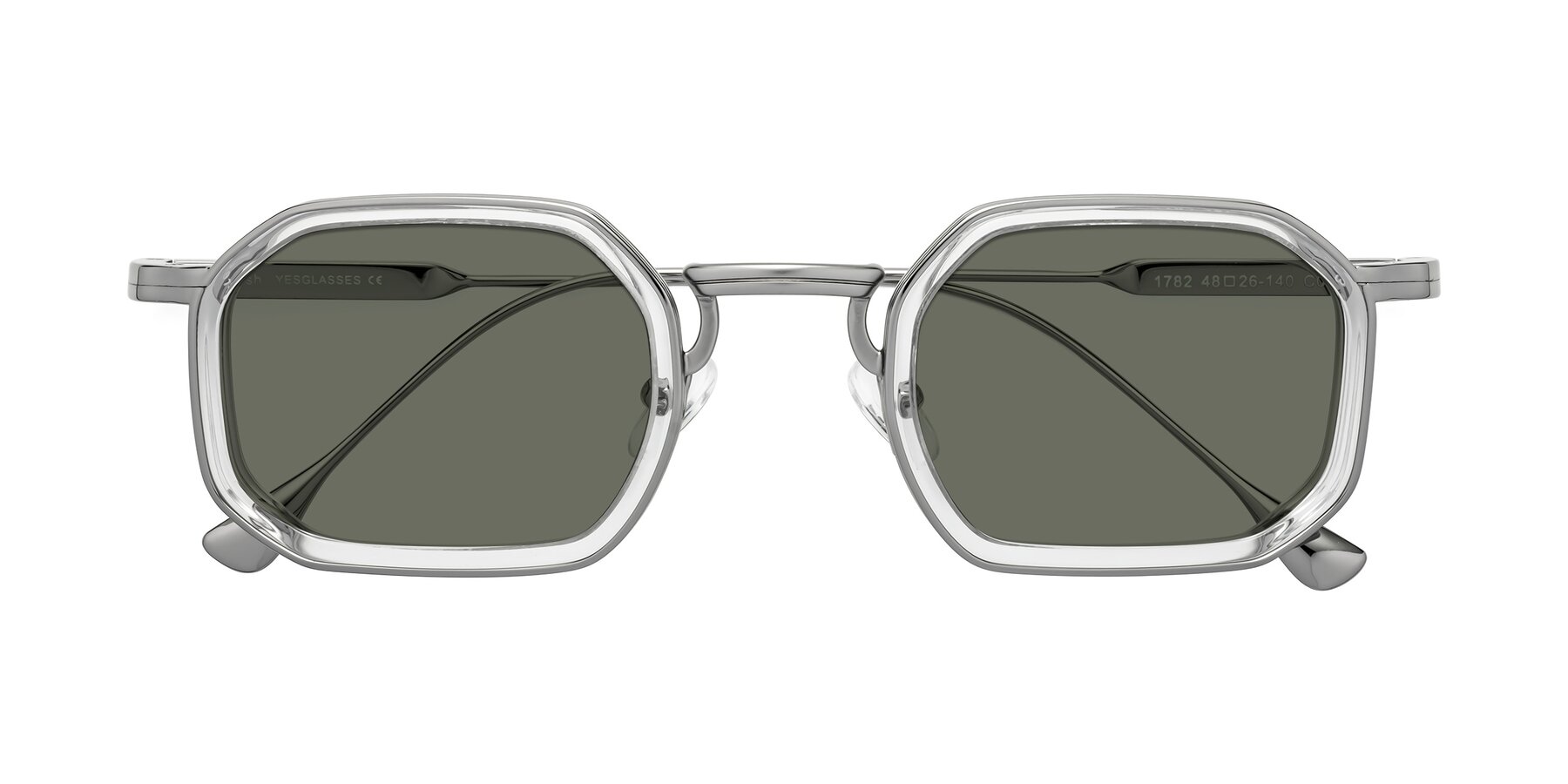 Folded Front of Fresh in Clear-Silver with Gray Polarized Lenses
