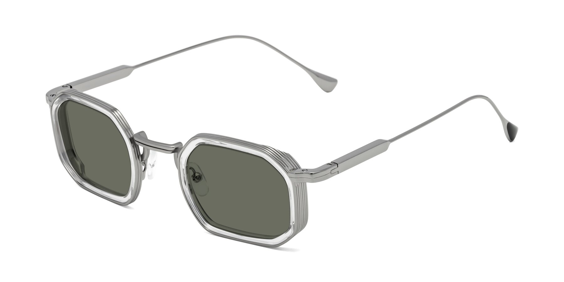 Angle of Fresh in Clear-Silver with Gray Polarized Lenses