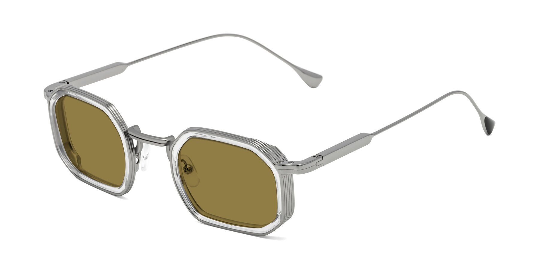 Angle of Fresh in Clear-Silver with Brown Polarized Lenses