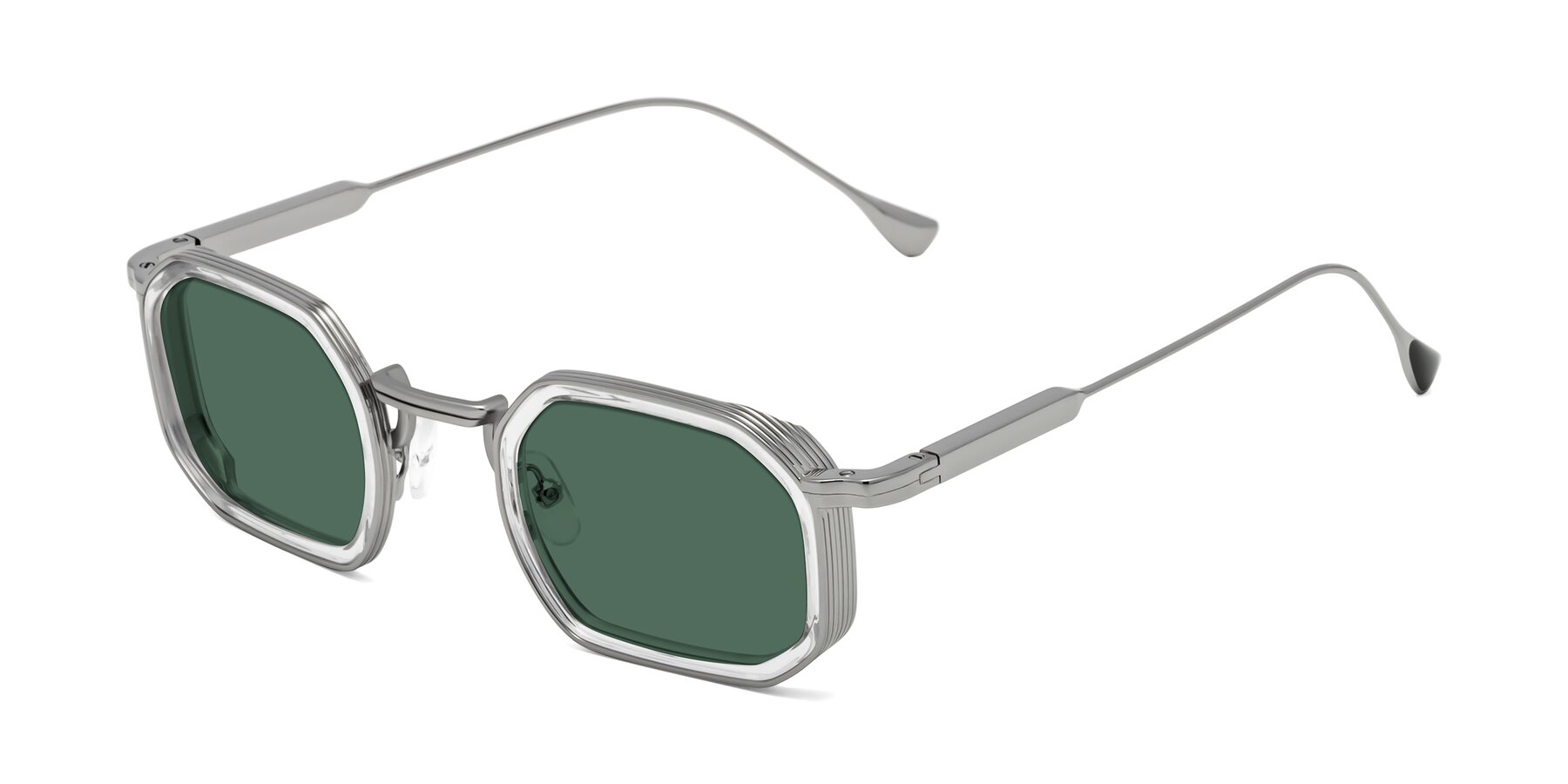Angle of Fresh in Clear-Silver with Green Polarized Lenses