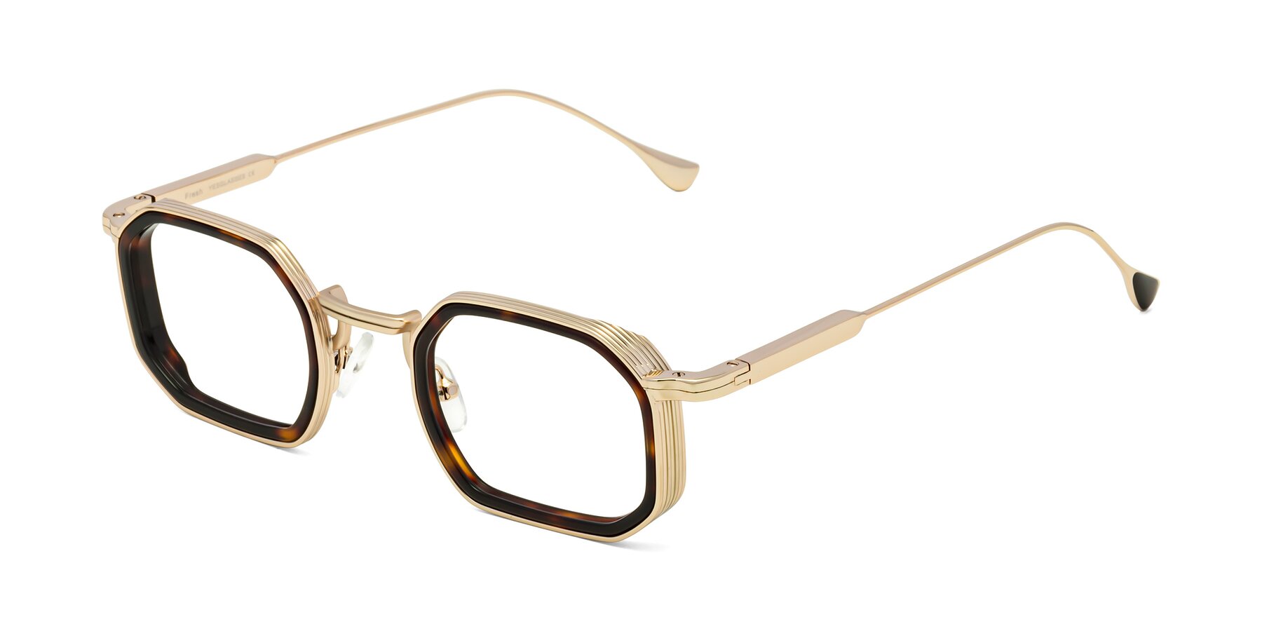 Angle of Fresh in Tortoise-Gold with Clear Eyeglass Lenses