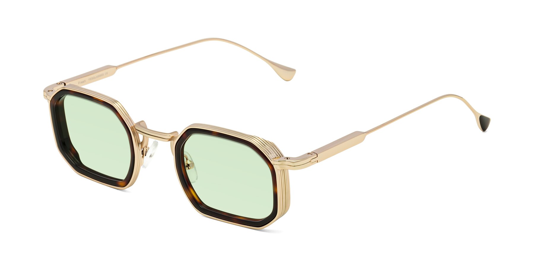 Angle of Fresh in Tortoise-Gold with Light Green Tinted Lenses