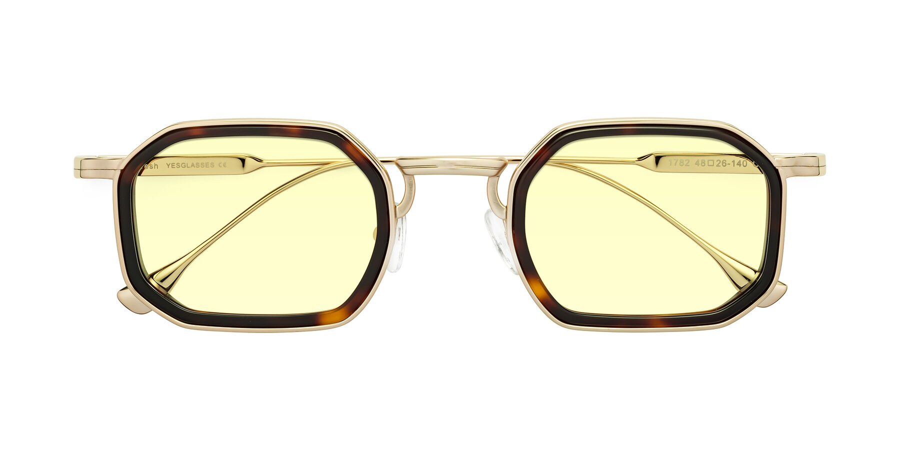 Folded Front of Fresh in Tortoise-Gold with Light Yellow Tinted Lenses