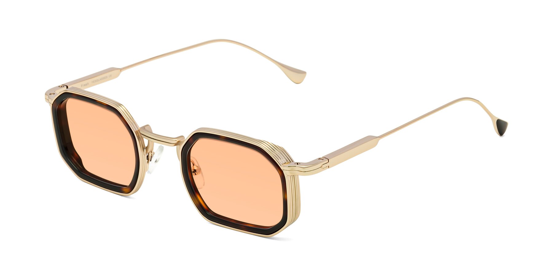 Angle of Fresh in Tortoise-Gold with Light Orange Tinted Lenses