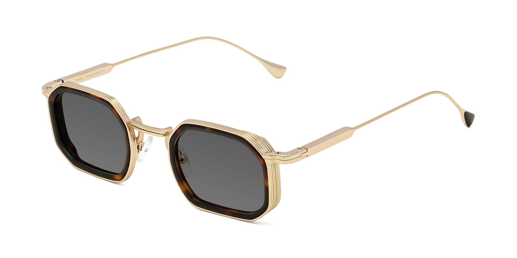 Angle of Fresh in Tortoise-Gold with Medium Gray Tinted Lenses