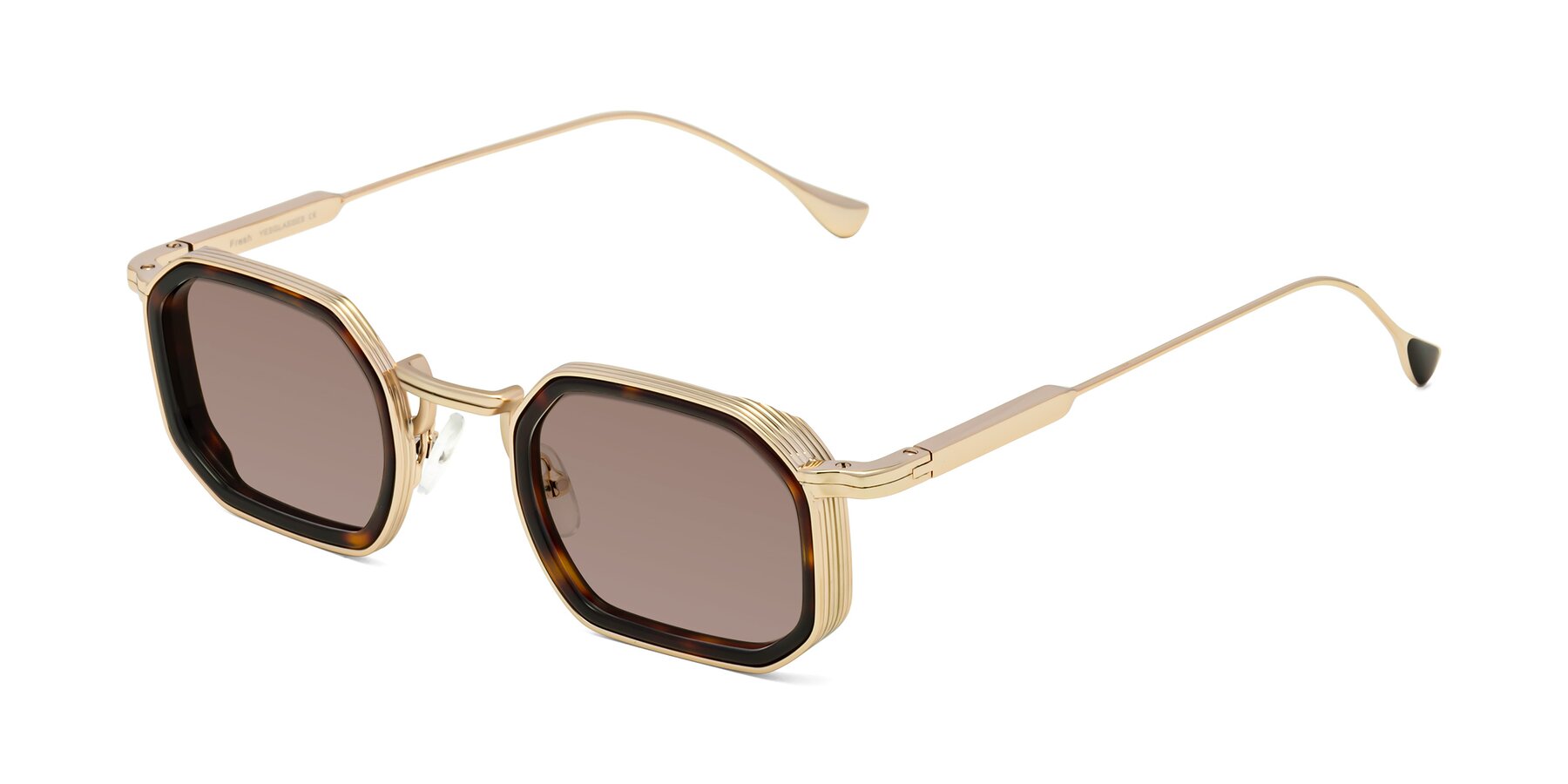 Angle of Fresh in Tortoise-Gold with Medium Brown Tinted Lenses