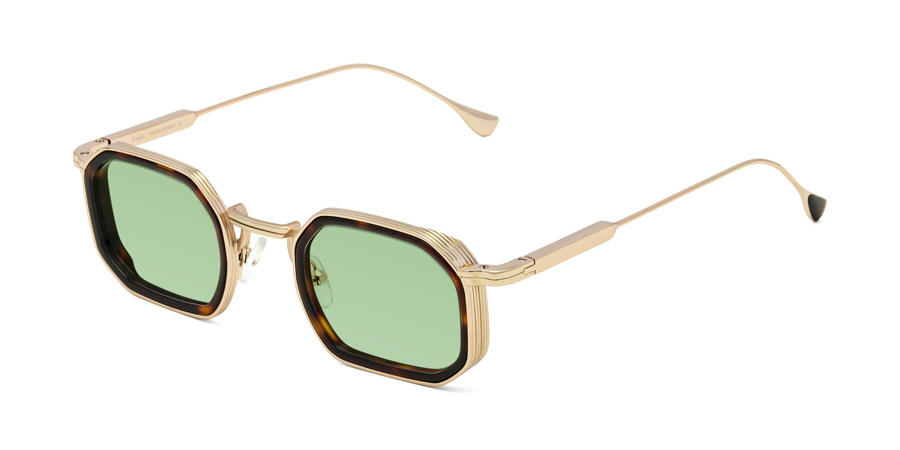 Angle of Fresh in Tortoise-Gold with Medium Green Tinted Lenses