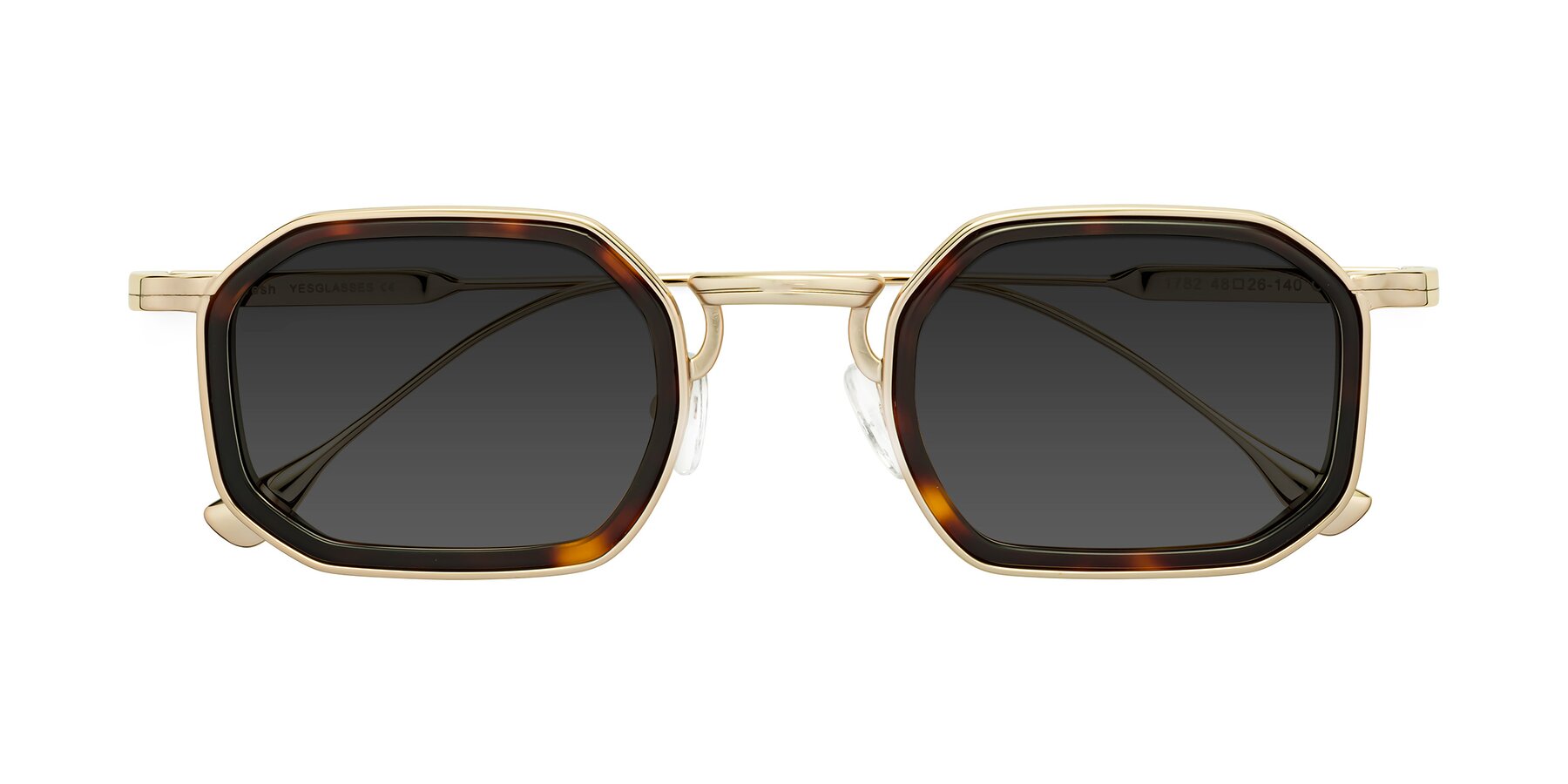 Folded Front of Fresh in Tortoise-Gold with Gray Tinted Lenses