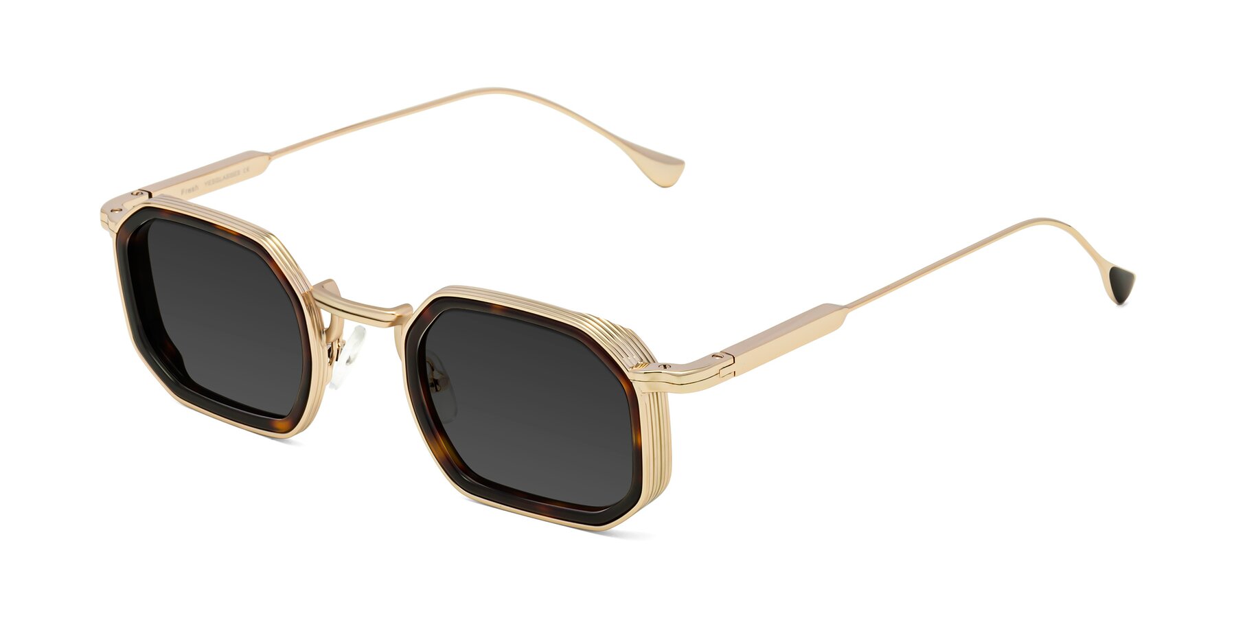 Angle of Fresh in Tortoise-Gold with Gray Tinted Lenses