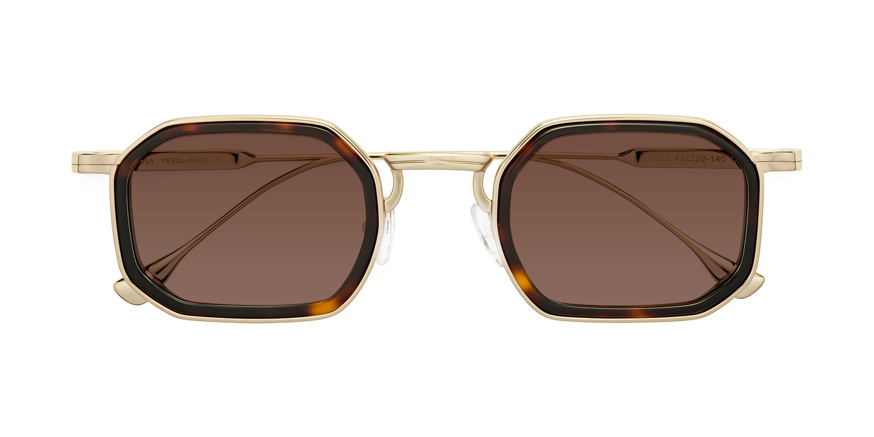 Folded Front of Fresh in Tortoise-Gold with Brown Tinted Lenses
