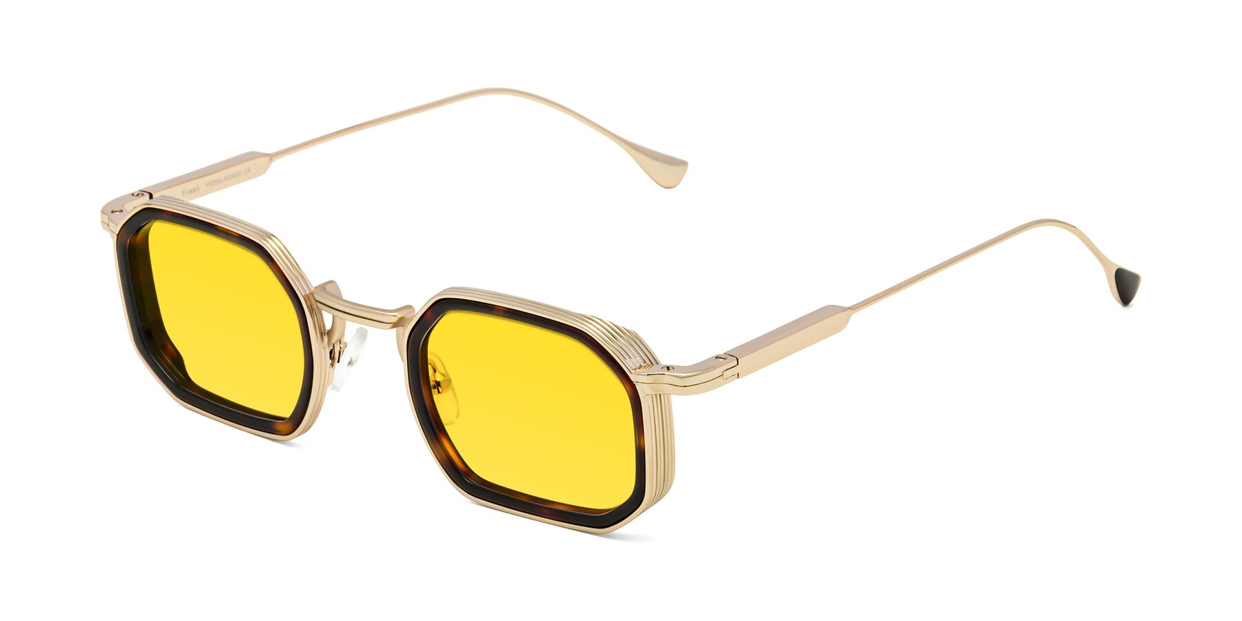 Angle of Fresh in Tortoise-Gold with Yellow Tinted Lenses