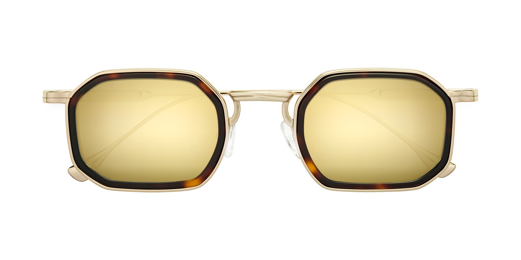 Folded Front of Fresh in Tortoise-Gold with Gold Mirrored Lenses
