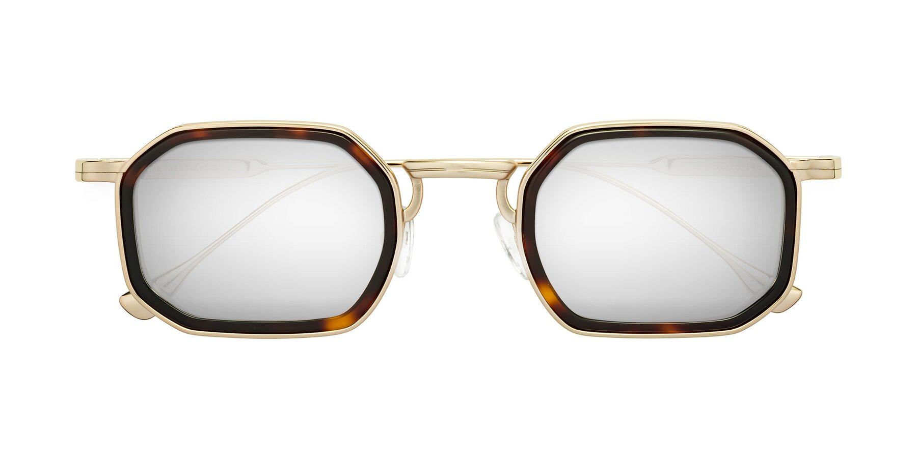 Folded Front of Fresh in Tortoise-Gold with Silver Mirrored Lenses