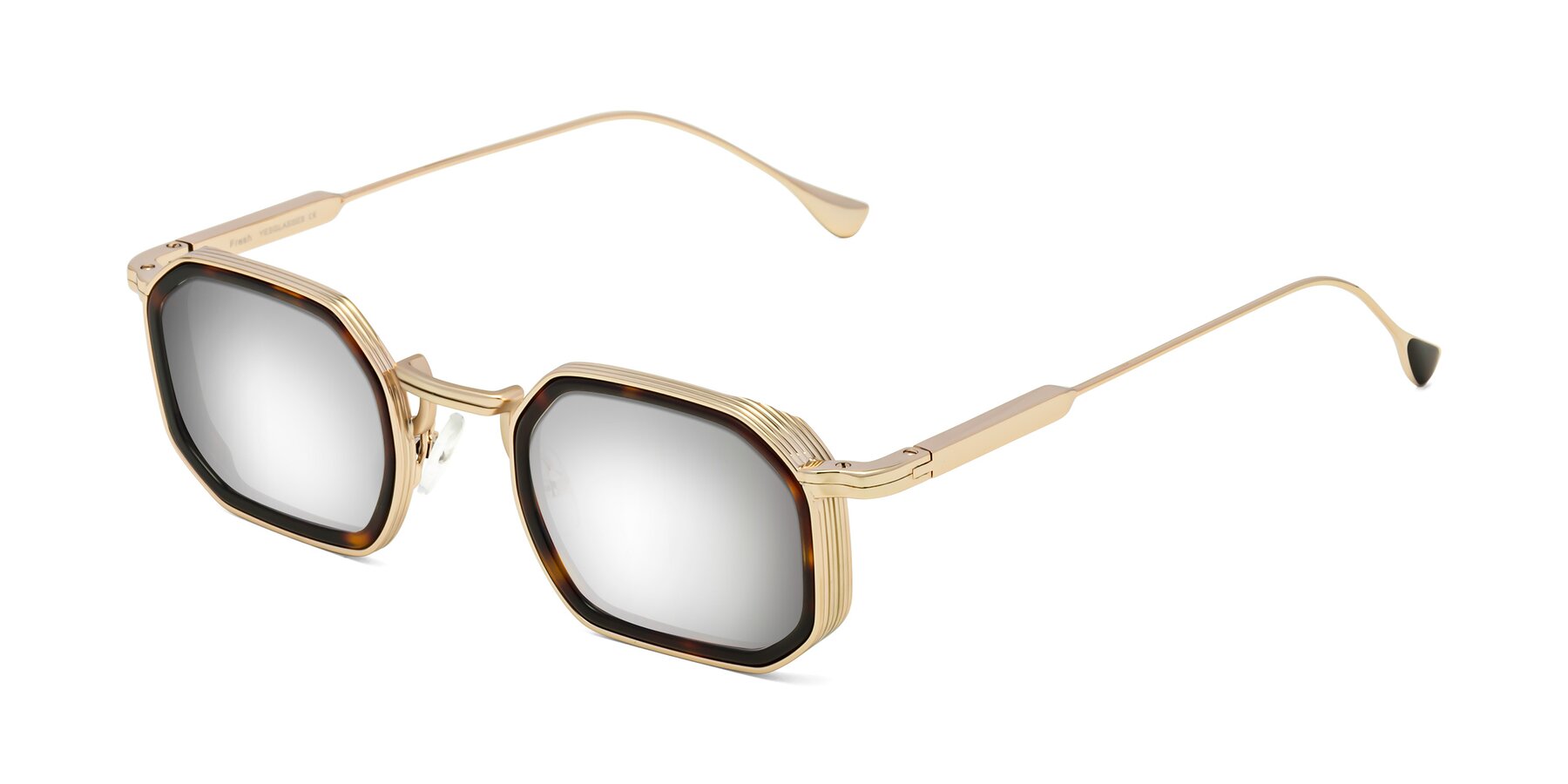 Angle of Fresh in Tortoise-Gold with Silver Mirrored Lenses