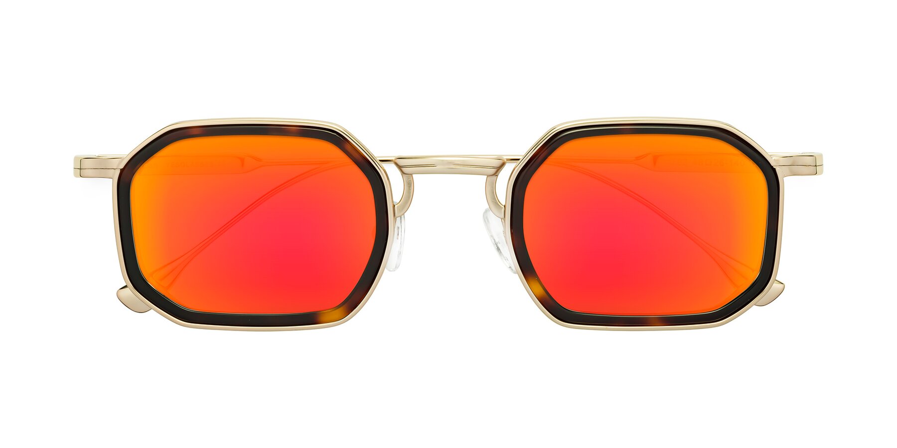 Folded Front of Fresh in Tortoise-Gold with Red Gold Mirrored Lenses