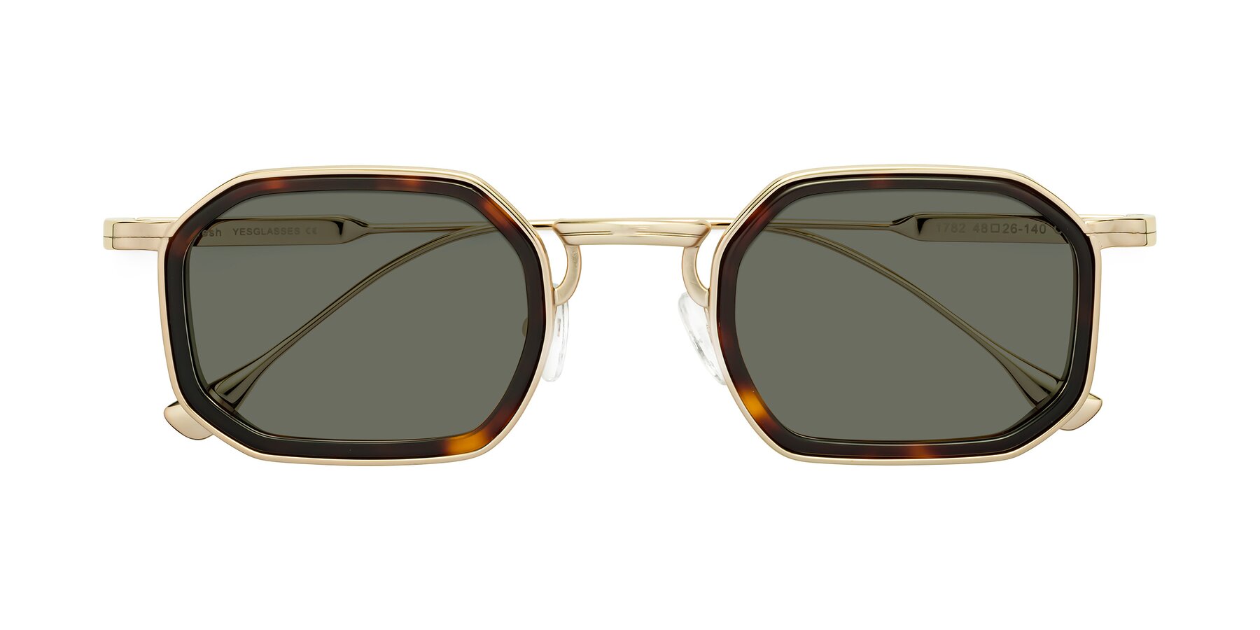 Folded Front of Fresh in Tortoise-Gold with Gray Polarized Lenses